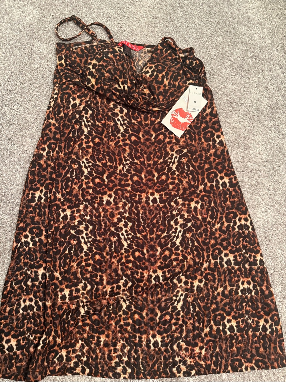 Women’s Leopard Print A-Line Dress - Brown
